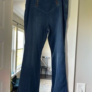 Pilcro and the Letterpress by Anthropologie Women's Blue High-Waisted Jeans- 32